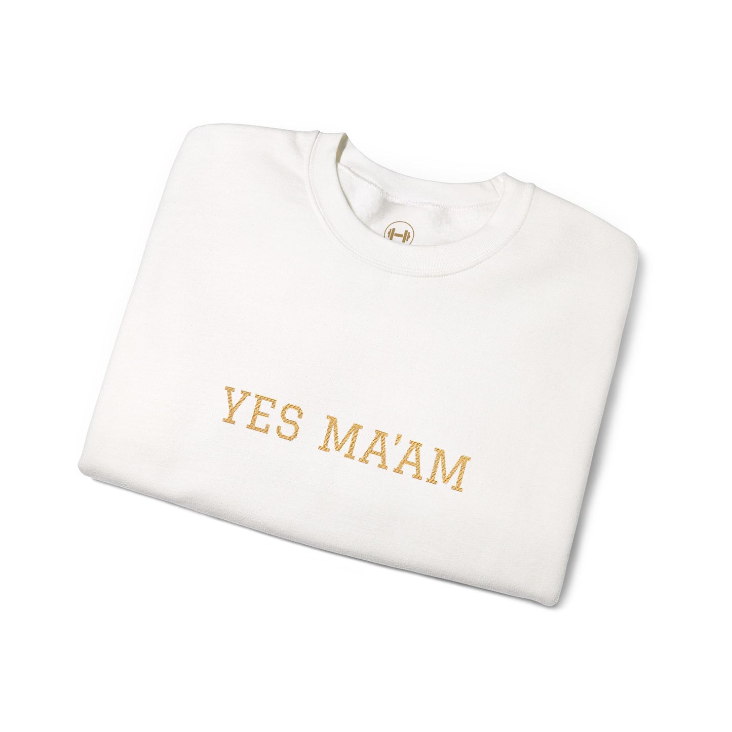 YES MA'AM Embroidered Stitched Crewneck Sweater