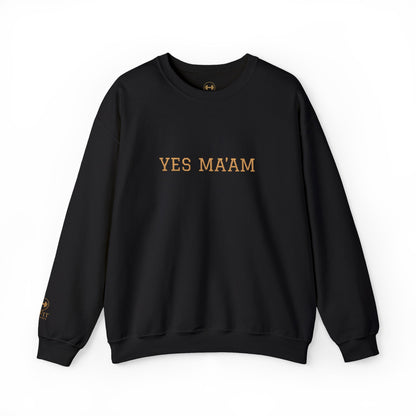 YES MA'AM Embroidered Stitched Crewneck Sweater