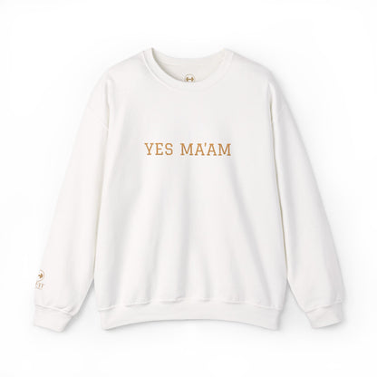 YES MA'AM Embroidered Stitched Crewneck Sweater